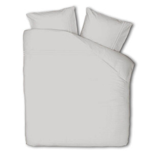 Dekbedovertrek Egyptisch Katoen Uni - Lits-Jumeaux (240x240 Cm) - Grijs Egyptisch Katoen Katoen - Effen - Presence - Dekbed-Discounter.nl