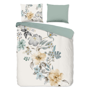 Dekbedovertrek Katoen - Celina - Lits-Jumeaux (240x220 Cm) - Wit & Meerkleurig Katoen - Bloemen - Good Morning - Dekbed-Discounter.nl