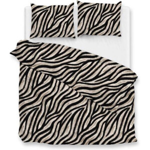 Dekbedovertrek Katoen Flanel - Zebrato - Lits-Jumeaux XL (260x200 Cm) - Zwart & Bruin Flanel - Dieren - Zo!Home - Dekbed-Discounter.nl