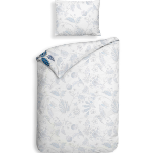 Dekbedovertrek Katoen-Satijn - Double Face - Asia - Eenpersoons (140x200 Cm) - Wit Katoen-satijn - Bloemen - Heckett Lane - Dekbed-Discounter.nl