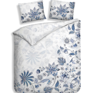 Dekbedovertrek Katoen-Satijn - Double Face - Asia - Lits-Jumeaux XL (260x200 Cm) - Wit Katoen-satijn - Bloemen - Heckett Lane - Dekbed-Discounter.nl