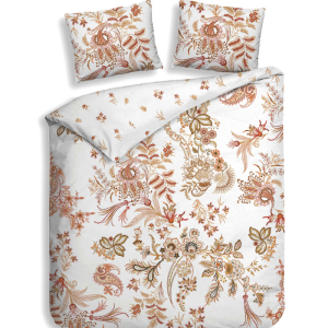 Dekbedovertrek Katoen-Satijn - Double Face - Ceyda - Lits-Jumeaux XL (260x200 Cm) - Wit Katoen-satijn - Bloemen - Heckett Lane - Dekbed-Discounter.nl