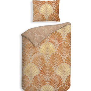 Dekbedovertrek Katoen-Satijn - Double Face - Elif - Eenpersoons (140x200 Cm) - Oranje Katoen-satijn - - Heckett Lane - Dekbed-Discounter.nl