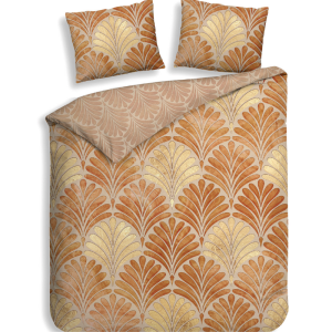 Dekbedovertrek Katoen-Satijn - Double Face - Elif - Tweepersoons (200x200 Cm) - Oranje Katoen-satijn - - Heckett Lane - Dekbed-Discounter.nl