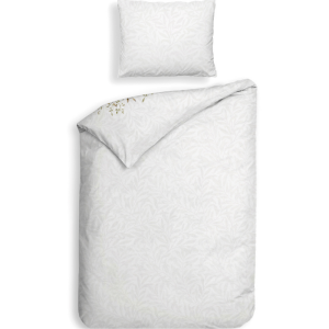 Dekbedovertrek Katoen-Satijn - Double Face - Jolie - Eenpersoons (140x200 Cm) - Wit Katoen-satijn - Bloemen - Heckett Lane - Dekbed-Discounter.nl