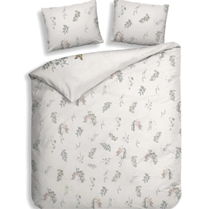 Dekbedovertrek Katoen-Satijn - Double Face - Nina - Lits-Jumeaux XL (260x200 Cm) - Wit Katoen-satijn - Bloemen - Heckett Lane - Dekbed-Discounter.nl