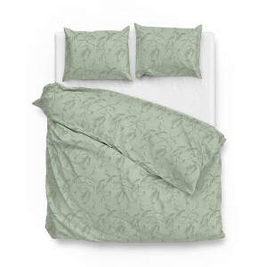 Dekbedovertrek Katoen-Satijn - Fiora Di Satinado - Foam Green - Lits-Jumeaux (240x220 Cm) - Groen Katoen-satijn - Natuur - Zo!Home - Dekbed-Discounter.nl