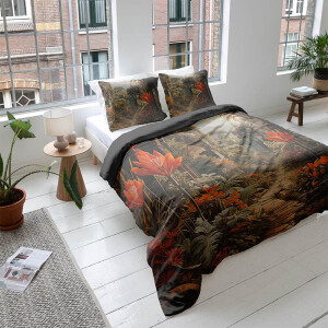 Dekbedovertrek Katoen-Satijn - Majestic Gardens - Tweepersoons (200x200 Cm) - Meerkleurig Katoen-satijn - Bloemen - Presence - Dekbed-Discounter.nl