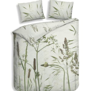 Dekbedovertrek Katoen-Satijn - Ona - Lits-Jumeaux (240x220 Cm) - Groen Katoen-satijn - Bloemen - Heckett Lane - Dekbed-Discounter.nl