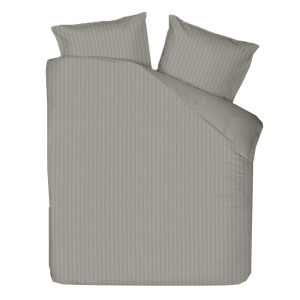 Dekbedovertrek Katoen-Satijn - Satijnstreep - Grijs - Lits-Jumeaux XL (260x200 Cm) - Grijs Katoen-satijn Katoen - Strepen - Presence - Dekbed-Discounter.nl