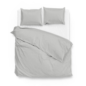 Dekbedovertrek Katoen Satijn Satinado Ash Grey Effen 140x200 Cm Zo!Home - Dekbed-Discounter.nl