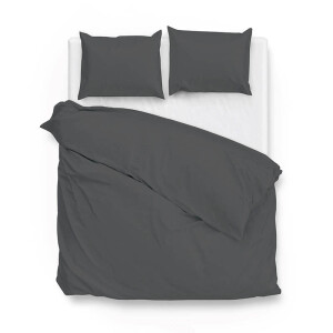 Dekbedovertrek Katoen Satijn Satinado Classic Antraciet Effen 140x200 Cm Zo!Home - Dekbed-Discounter.nl