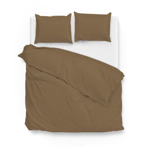 Dekbedovertrek Katoen Satijn Satinado Real Taupe Effen 260x200 Cm Verkoelend Zo!Home - Dekbed-Discounter.nl