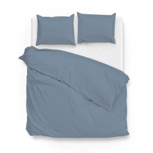 Dekbedovertrek Katoen Satijn Satinado Riviera Blue Effen 240x200 Cm Zo!Home - Dekbed-Discounter.nl