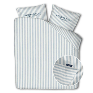 Dekbedovertrek McGregor Katoen Blauw LitsJumeaux (240x240 Cm) Wit & Blauw Katoen Strepen & Hotel Luxe McGregor - Overtrek - 240x240 Cm - Dekbed-Discounter.nl