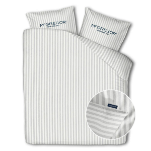 Dekbedovertrek McGregor - Katoen - Grijs - Eenpersoons (140x200 Cm) - Wit & Grijs Katoen - Strepen & Hotel Luxe - McGregor - Dekbed-Discounter.nl