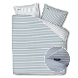 Dekbedovertrek McGregor KatoenFlanel Blue Stripes LitsJumeaux (240x240 Cm) Blauw & Wit Flanel Katoen Strepen & Hotel Luxe McGregor - Overtrek - - Dekbed-Discounter.nl