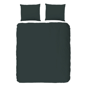 Dekbedovertrek Percale Katoen Donkere Kleuren Effen 140x200 Cm Donkergroen Anti Allergie & Anti Huisstofmijt Good Morning - Dekbed-Discounter.nl