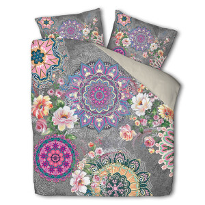 Dekbedovertrek Playful Paradise - Eenpersoons (140x200 Cm) - Meerkleurig Polyester-katoen - Natuur & Bloemen - Luna Bedding - Dekbed-Discounter.nl