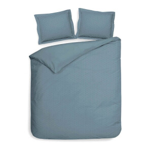 Dekbedovertrek Punto Katoen-Satijn - Blauw - Tweepersoons (200x200 Cm) - Blauw Katoen-satijn - Stippen - Heckett Lane - Dekbed-Discounter.nl