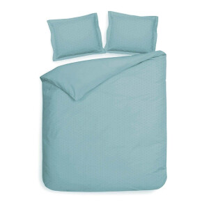 Dekbedovertrek Punto Katoen-Satijn - Licht Blauw - Eenpersoons (140x200 Cm) - Blauw Katoen-satijn - Stippen - Heckett Lane - Dekbed-Discounter.nl