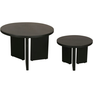 byLIVING Salontafel Round uit 2,5 cm dik massief hout zwart, afzonderlijk of in set verstelbaar (set)
