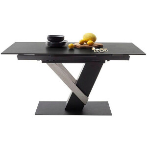 MCA furniture Eettafel MASSARO tafel met voet 160-210 cm Keramiek, metaal, synchronisatie-uittrekmechanisme, uittrekbaar, 6-8 personen