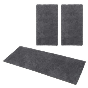 my home Set slaapkamerkleedjes met hoge pool Microvezeltapijt Magong, bijzonder zacht, zeer fijne pool uni, unikleurig slaapkamerkleed, loperset, slaapkamer, kinderkamer