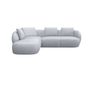 FLEXLUX Hoekbank Torino, rond, L-vorm, bankhoek met ottomane Modern, organisch bankontwerp, koudschuim, golfvering