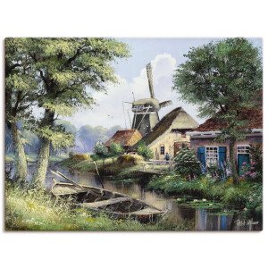 Artland Artprint op linnen De molen gespannen op een spieraam