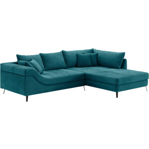 Mr. Couch Hoekbank Portofino L-vorm 4 bekledingskwaliteiten, 13,5 cm hoge metalen profielvoeten in mat zwart