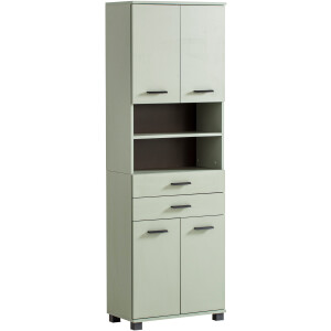 welltime Hoge kast Palermo, Made in Germany Breedte 60 cm, verstelbare planken, metalen grepen