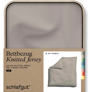 Schlafgut Dekbedovertrek Gebreide jersey uni, van biologisch katoen met elastaan, rits kreukvrij, mix & match beddengoed: bijpassende kussenhoes verkrijgbaar (1 stuk)