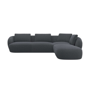 FLEXLUX Hoekbank Torino, rond, L-vorm, bankhoek met ottomane Modern, organisch bankontwerp, koudschuim, golfvering