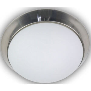 niermann Plafondlamp Opal mat, decoratieve ring mat nikkel, LED (1 stuk)