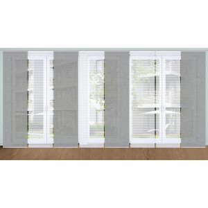 HOME in green Paneelgordijn ESTRA SET DIGITALE PRINT, BAMBOELOOK GERECYCLED (8 stuks)