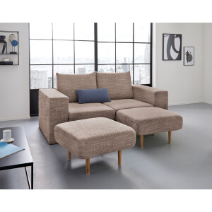 LOOKS BY WOLFGANG JOOP 2,5-zitsbank Looksv Aan te passen bank: de bank wordt bank met 2 hockers