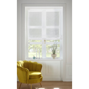 Guido Maria Kretschmer Home&Living Romeins rolgordijn Tender transparant, linnen look met structuur, monochroom (1 stuk)