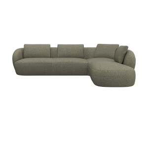 FLEXLUX Hoekbank Torino, rond, L-vorm, bankhoek met ottomane Modern, organisch bankontwerp, koudschuim, golfvering