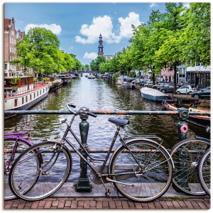 Artland Artprint op linnen Typisch Amsterdam gespannen op een spieraam