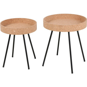 Home affaire Bijzettafel Tafelbladen van kurk (set, 2 stuks)