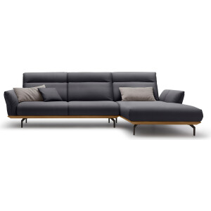 Creation BY ROLF BENZ Hoekbank Hs.460 Sokkel in walnotenhout, onderstel in umbra grijs, breedte 318 cm