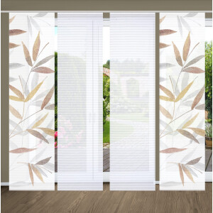 HOME in green Paneelgordijn RANDOW SET DIGITALE PRINT, BAMBOELOOK GERECYCLED (4 stuks)