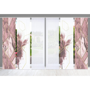 HOME in green Paneelgordijn Signum SET DIGITALE PRINT, BAMBOELOOK GERECYCLED (6 stuks)