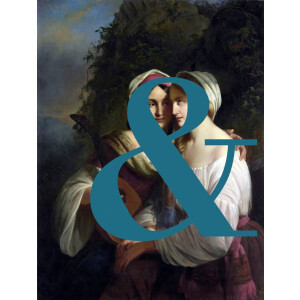 queence Artprint op acrylglas Liefdeskoppel met kleurvlek Fine Art-print in galeriekwaliteit