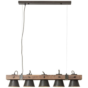 Brilliant Leuchten Hanglamp Decca Hanglamp 5 fittingen zwart staal (1 stuk)