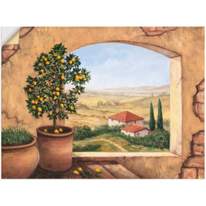 Artland Artprint Raam in Toscane als artprint van aluminium, artprint voor buiten, artprint op linnen, poster, muursticker