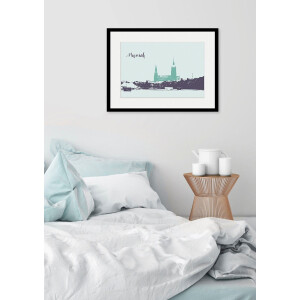 HOME in green Paneelgordijn GINNO SET DIGITALE PRINT, BAMBOELOOK GERECYCLED (3 stuks)