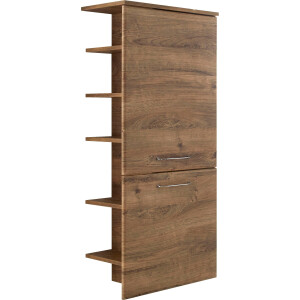 Saphir Halfhoge kast Quickset badkamermeubel 50 cm breed, 2 deuren, zijplanken Badkamer-halfhoge kast inclusief deurdemper, grepen in glanzend chroom