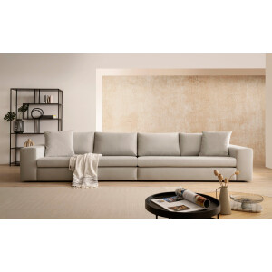 andas 4-zitsbank SLEETLAND XXL in fluweel of vintage lederlook